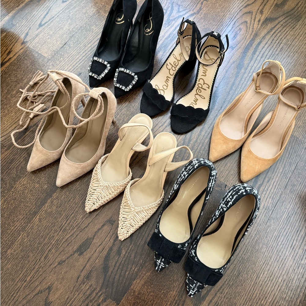 3 pairs of heels sz 5